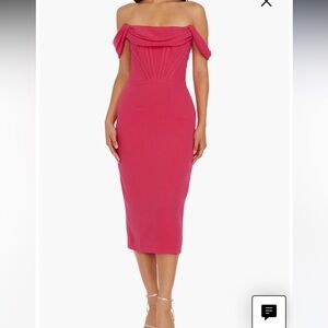 Vickie Off the Shoulder Midi Corset Dress